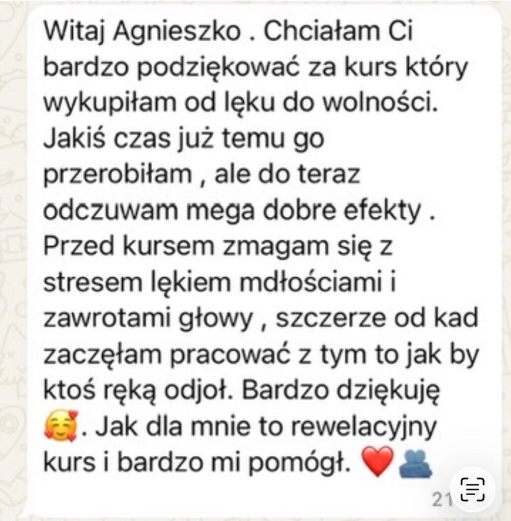 Opinia podopiecznej, zrzut ekranu 1